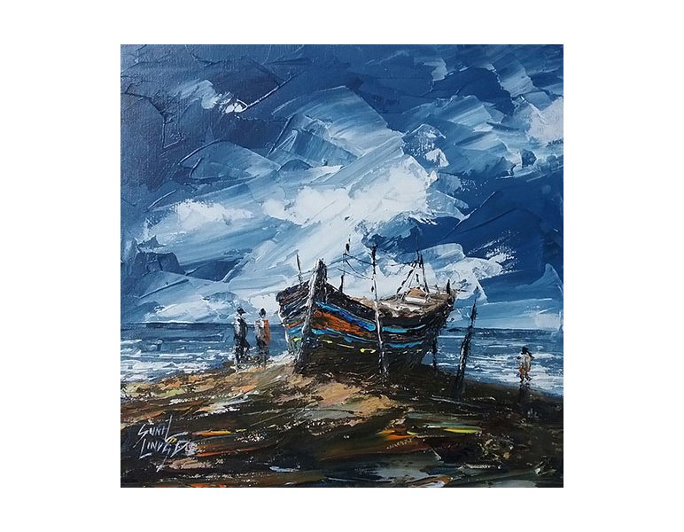 "At the Shore" Original Watercolor Painting for Home and Work Places.